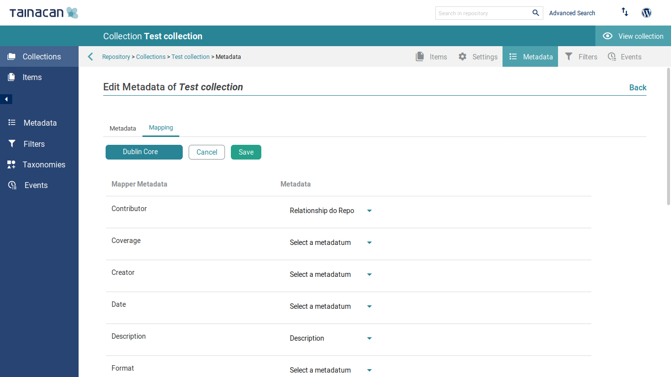 Metadata Mapping