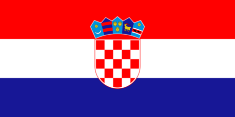 Bandeira da Croácia, Flag of Croatia, vermelho, branco, azul, brasão centralizado