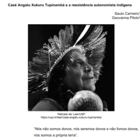 Casé Angatu Xukuru Tupinambá e a reexistência autonomista indígena, Trabalhos acadêmicos, 2023. "