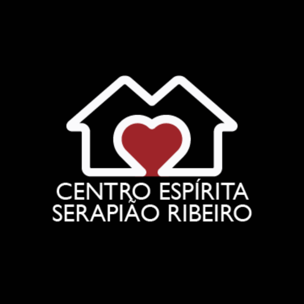 Logo, Representação do edifício e escrita abaixo, Centro Espírita Serapião Ribeiro