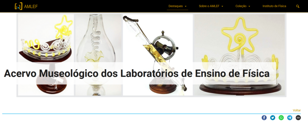 Acervo Museologico dos laboratorios de ensino de fisica
